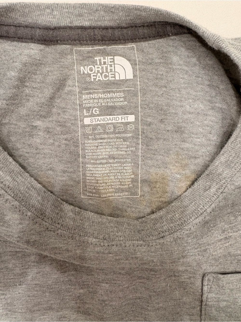The North Face Gray T-Shirt With Belay On Belaya Graphic Print On Back Size L - Picture 5 of 7